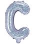 Silverfärgade Holografiska Bokstavsballonger A-Z - 35 cm