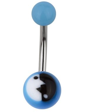 Modern Yin Yang Navelpiercing i Blå/Svart/Vit