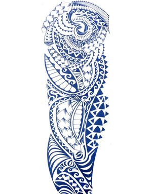 Maori Arm Sleeve Midlertidig Tatovering (Gold UV Fake Tattoo)