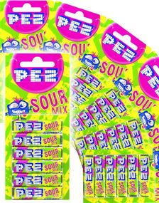 18 stycken 6-pack Pez Sour Mix Refills 918 gram