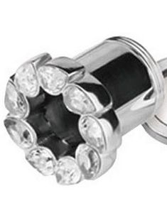Drip Drop Clear - Silverfärgad Piercing Tunnel