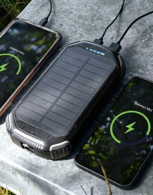 Trådlös Solcellsladdad Powerbank med 20 000 mAh Kapacitet