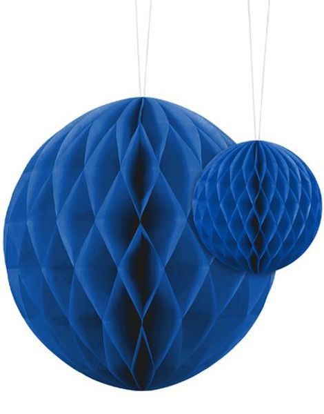 Blå Honeycomb Boll Välj Storlek 10-20 cm