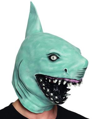 Heltäckande Blåhaj Latexmask