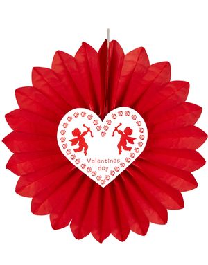 Valentines Day - Röd Pappsnurra med Hjärta 61 cm