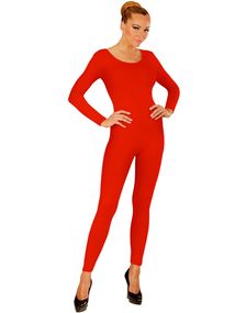 Röd Bodysuit med Långa Ärmar