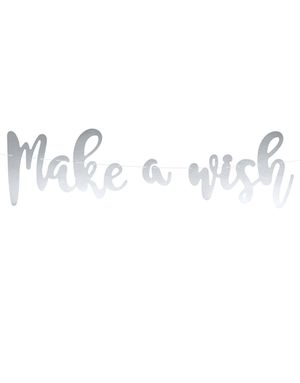 Silverfärgad DIY Make a Wish Banner 60 cm - Magisk Enhörning