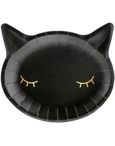 6 stk Svart Katt Papptallrikar 22x20 cm - Pink Halloween
