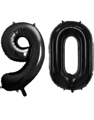 90 års ballonger - 86 cm svarta