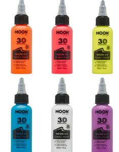 VÄLJ BLAND 8 FÄRGER - Neon UV/Blacklight Textilfärg 30 ml