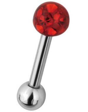 Tragus/Helix med Glittrande Röd Kula
