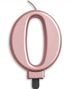 Tallet 0 - Rose Gullfarget Kakelys 9 cm