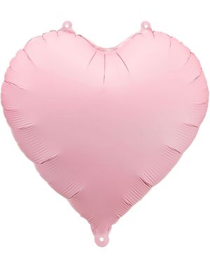 Hjerteformet Matt Rosa Folieballong 45 cm