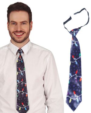 Blått Slips med Julemotiver 36 cm