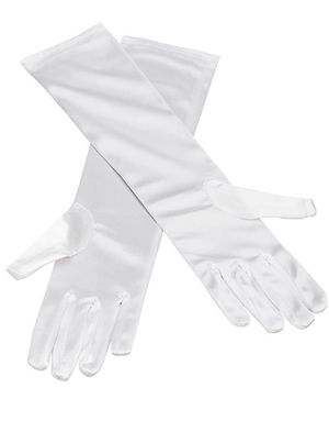 Eleganta Vita Långa Handskar - 38 cm