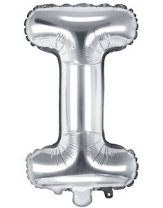 Bokstaven I - Silverfärgad 35 cm Folieballong