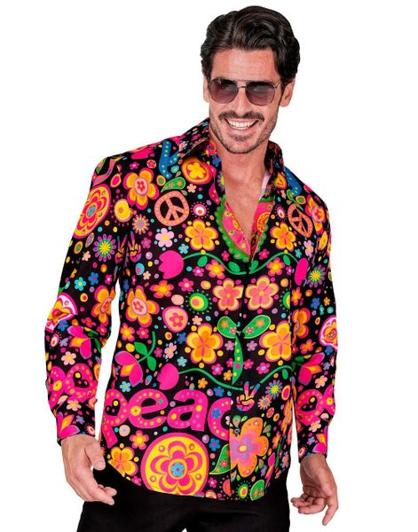 70-Talls UV Glow Hippie Skjorte