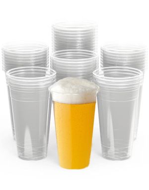 20 st Återanvändbara Plastmuggar 1/2 Pint - 284 ml