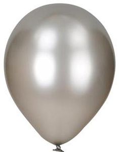 Silverfärgade Metallic Ballonger 23 cm - 100 stk MEGAPACK