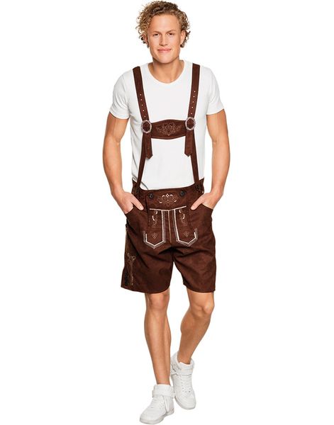 Bruna Oktoberfest Sämskinn Lederhosen
