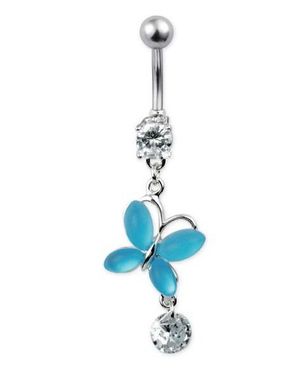 Shining Butterfly Navelpiercing - Turkos