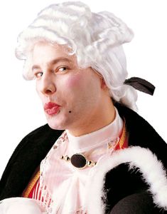 Baroque Casanova - Vit Peruk med Hästsvans