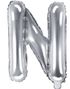 Silverfärgade Bokstavsballonger A-Z - 35 cm