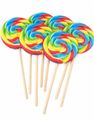 18 st Rainbow Swirl Pops - Runda Regnbågsfärgade Klubbor på Pinne - Candy Realms - Hel Låda 1,44 kg