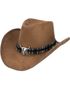 Brun Cowboyhatt med Snöre och Emblem