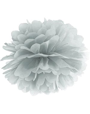 Silverfärgad Pom Pom 25 cm