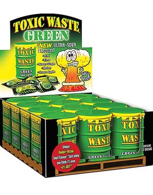 12 stk Toxic Waste Green Supersurt Sukkertøy - Hel eske