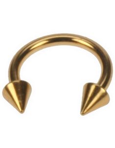Rund Guldfärgad Ögonbrynspiercing med Spike Kulor - 1,2 x 8 mm