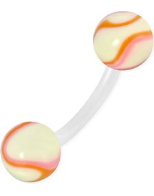 Candy Storm – Krämvit och Orange Navelpiercing av Bioplast