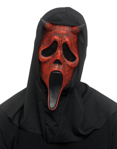 Lisensiert Skrik Djevel Maske med Horn
