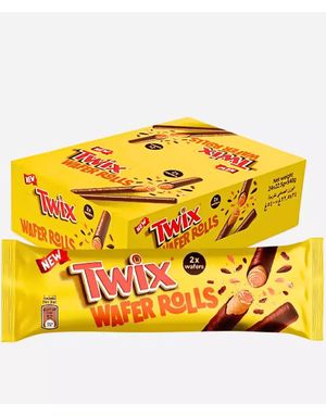 7858 Twix Wafer Rolls - Kexstänger med Twixfyllning 22,5 Gram - Helt Låda
