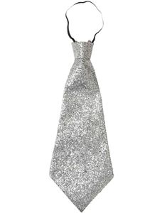 Glittrande Silverfärgad Lurex Slips