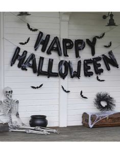Happy Halloween Girlander med Flaggermus og Spindelvev Fright Night