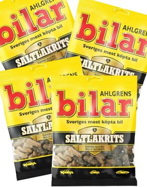 42 st Ahlgrens Biler Salt Lakritsskum Godis - Hel Box