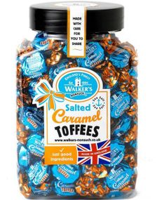 1,25 kg Walkers Salted Caramel Toffees - Stor boks med lokk