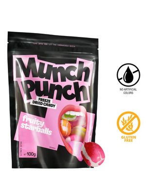 Munch Punch Fruity Starballs - Påse Med Frystorkat Godis 100 Gram