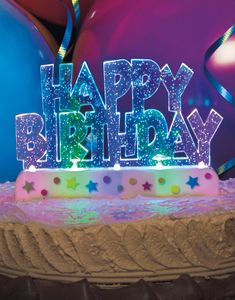 Happy Birthday Blinkande Tårtdekoration