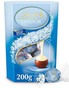 Lindt Lindor Milk & White - Tryffelchoklad med Fyllning 200 Gram