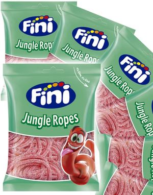 12 St Fini Jungle Ropes - Korta Sockrade Jordgubbssnören - Hel Låda 960 Gram