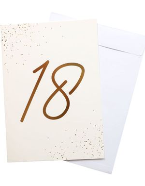 18 År - Kjempestort Gratulasjonskort med Konvolutt i A4 Format