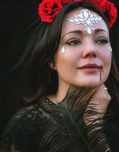 Ansikte Juveler Crystal Sorrow - Lyser I Mörkret