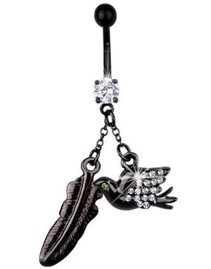 Dove & Feather - Svart Navelpiercing