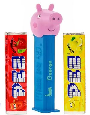 Georg Gris Pez-Holder med 2 stk Pez Pakker