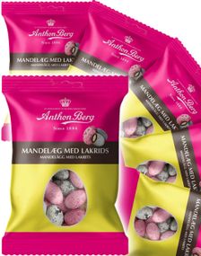 18 stk Anthon Berg Mandel-Egg med Lakris - Hel Eske 4,95 kg