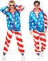  UV Glow USA Flagg Grilldress til Voksen