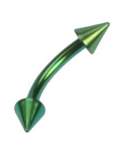 Banan Grön med Spikes - 1,2 x 8 mm Ögonbrynspiercing